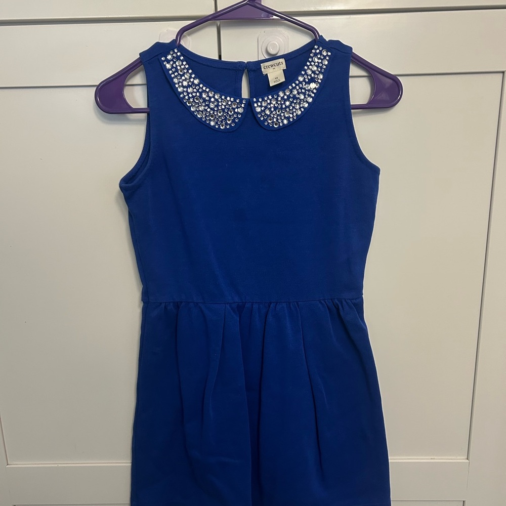 Crewcuts Royal Blue Kids Dress with Sparkling Collar